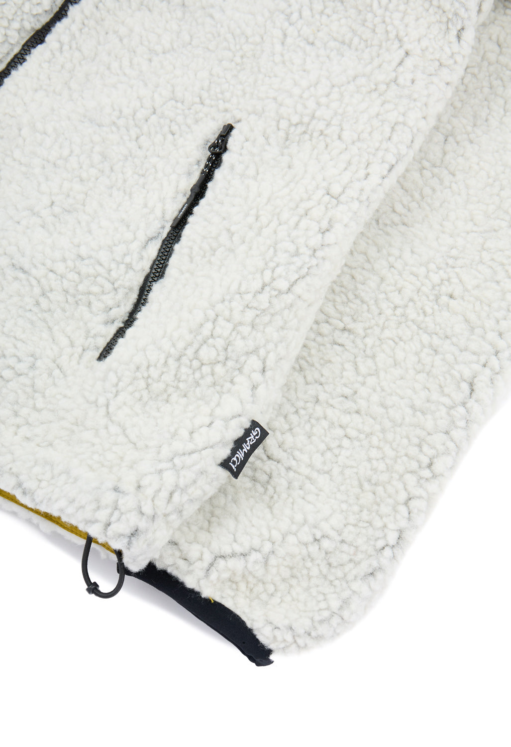 Gramicci Men's Reversible Sherpa Jacket - Natural / Chartreuse