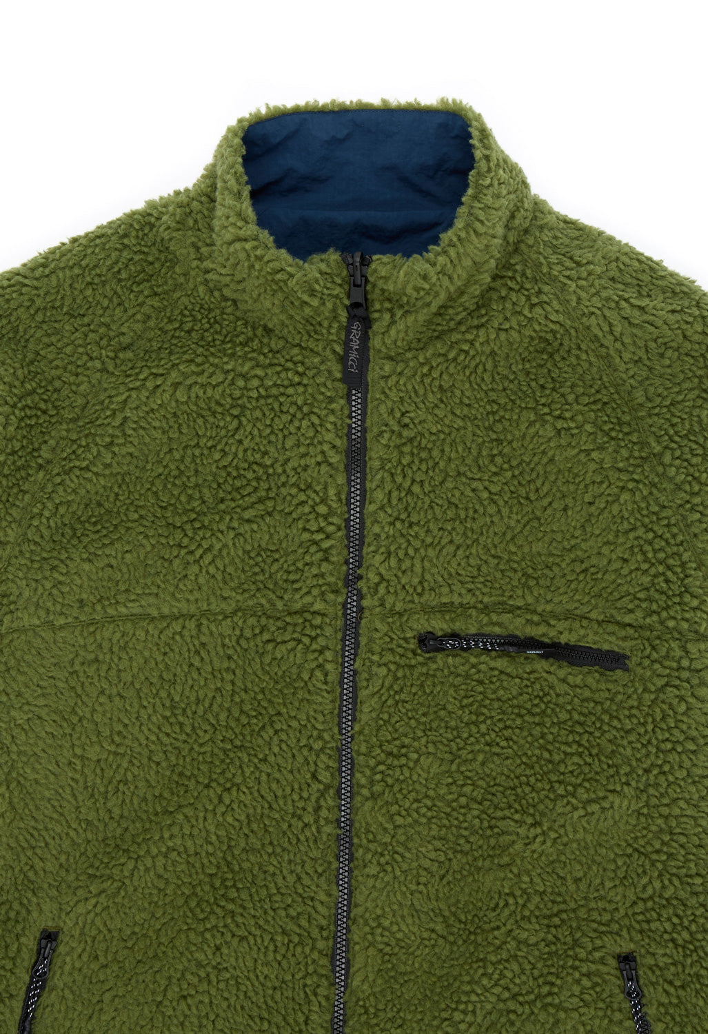 Gramicci Men's Reversible Sherpa Jacket - Olive / Dusty Navy