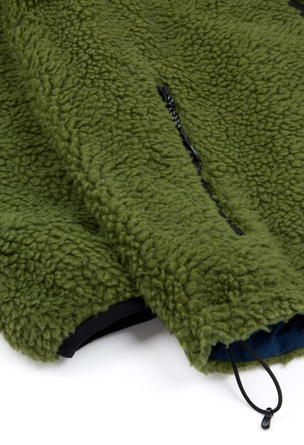 Gramicci Men's Reversible Sherpa Jacket - Olive / Dusty Navy
