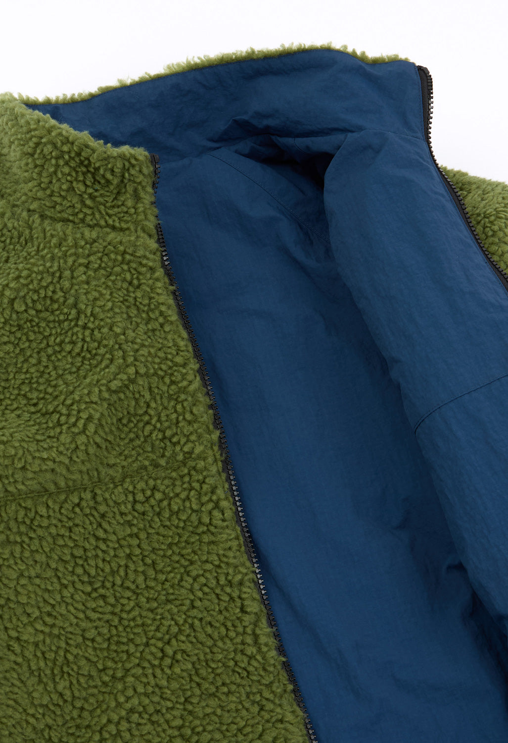 Gramicci Men's Reversible Sherpa Jacket - Olive / Dusty Navy