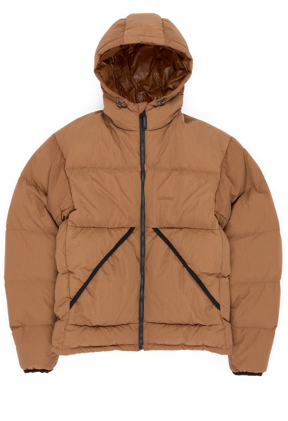 Gramicci Men's Down Puffer Hooded Jacket - Brown