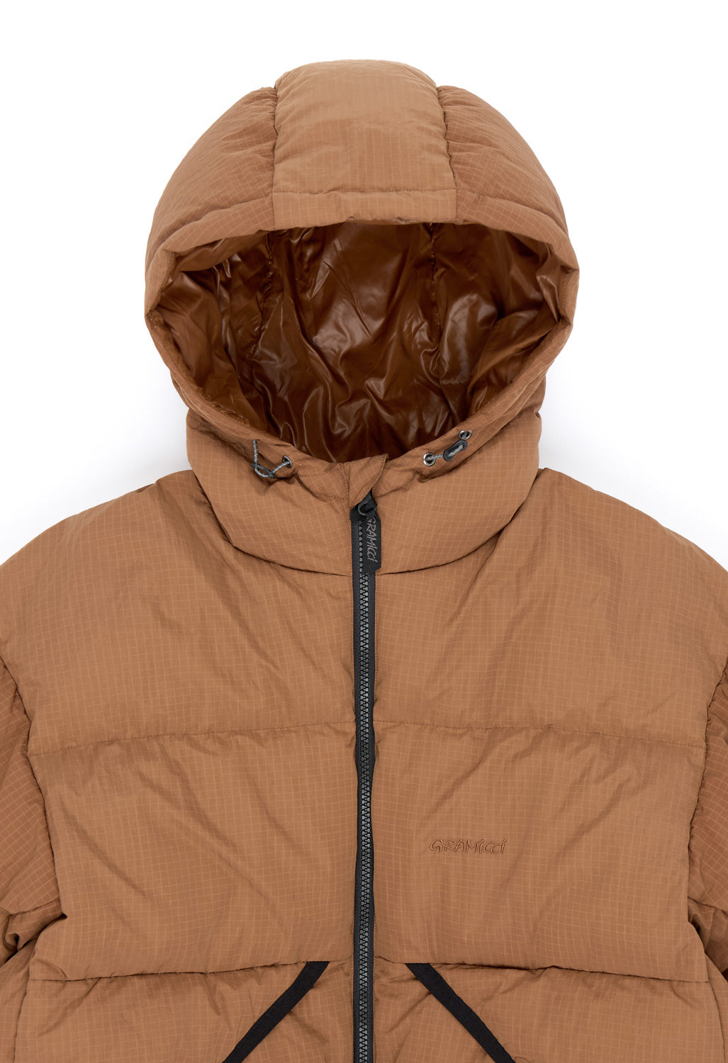 Gramicci Men's Down Puffer Hooded Jacket - Brown