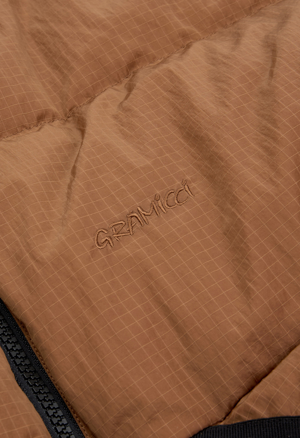 Gramicci Men's Down Puffer Hooded Jacket - Brown