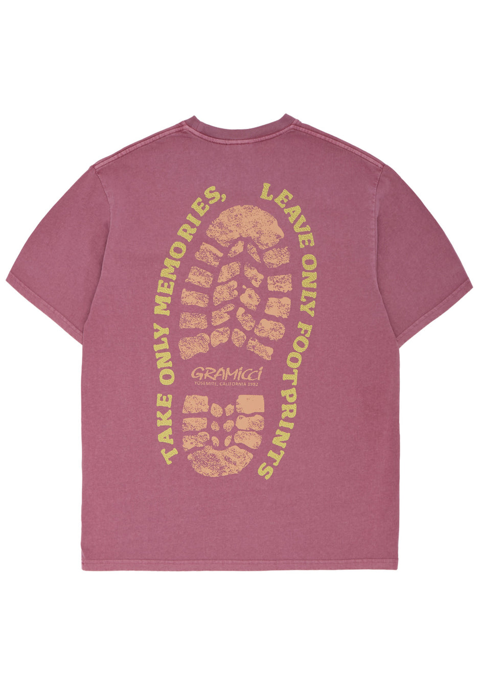 Gramicci Footprints Tee Pigment Dyed - Red Pigment