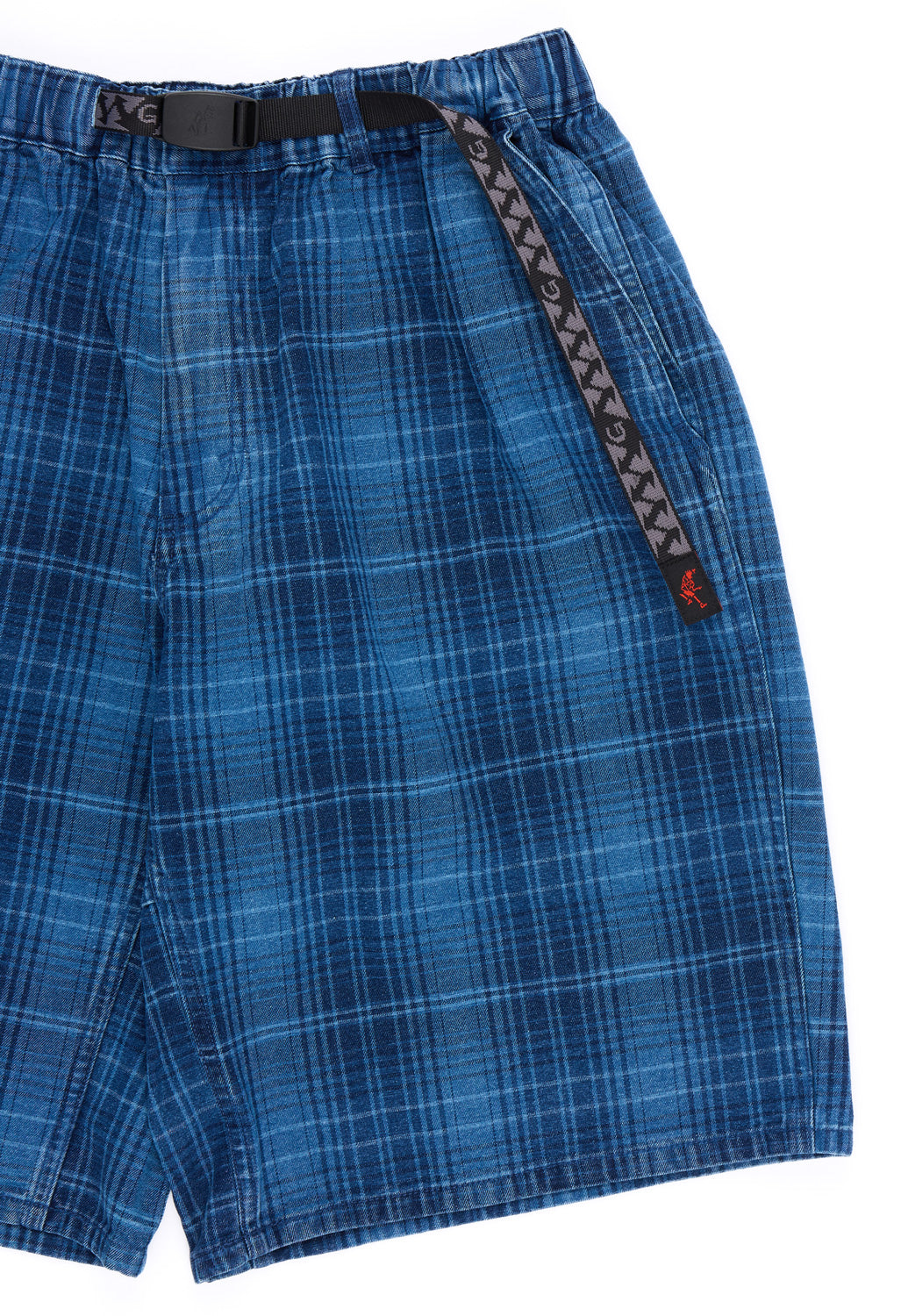 Gramicci Men's Lagoon Shorts Denim Plaid - Indigo Checkered Plaid