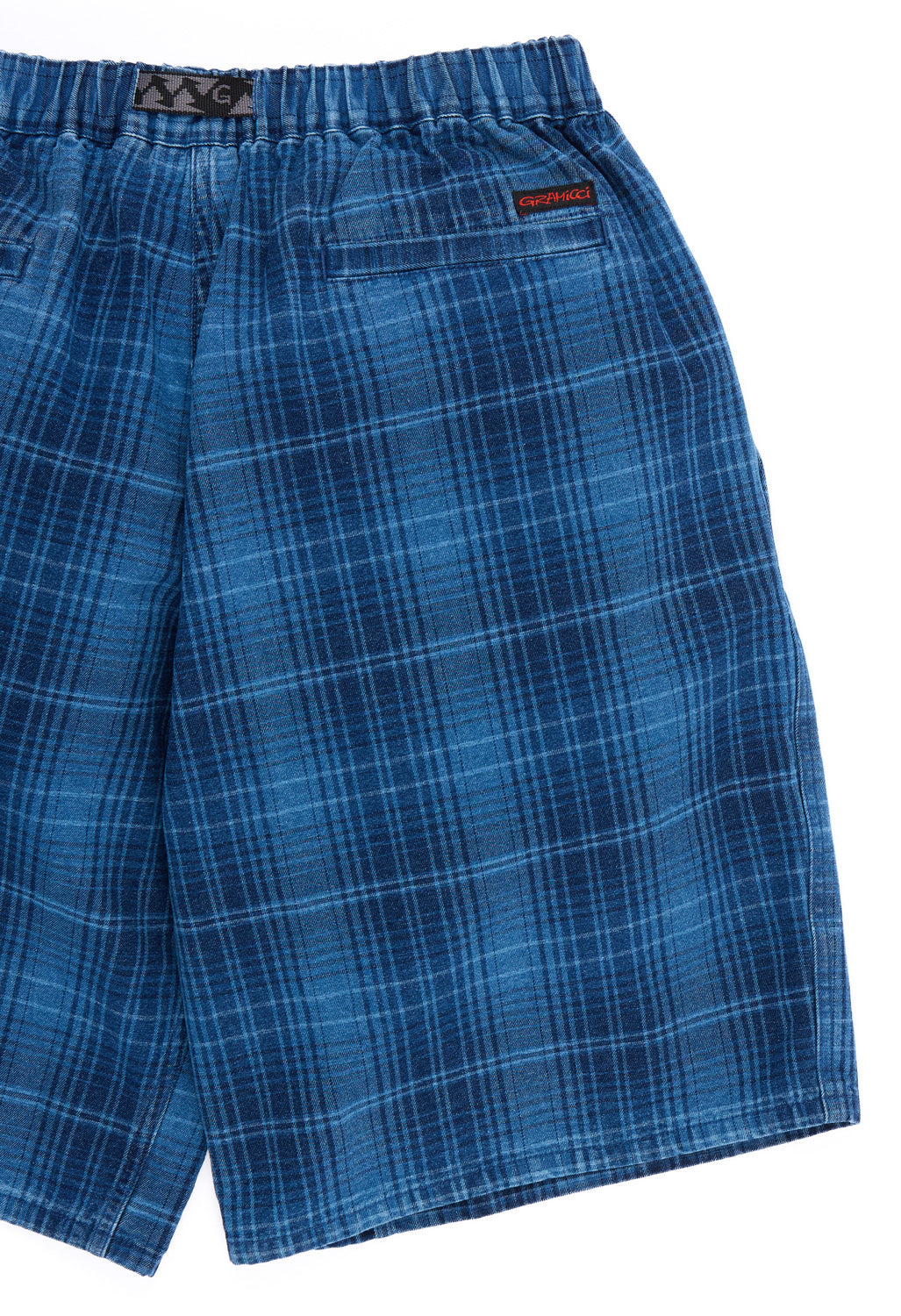 Gramicci Men's Lagoon Shorts Denim Plaid - Indigo Checkered Plaid