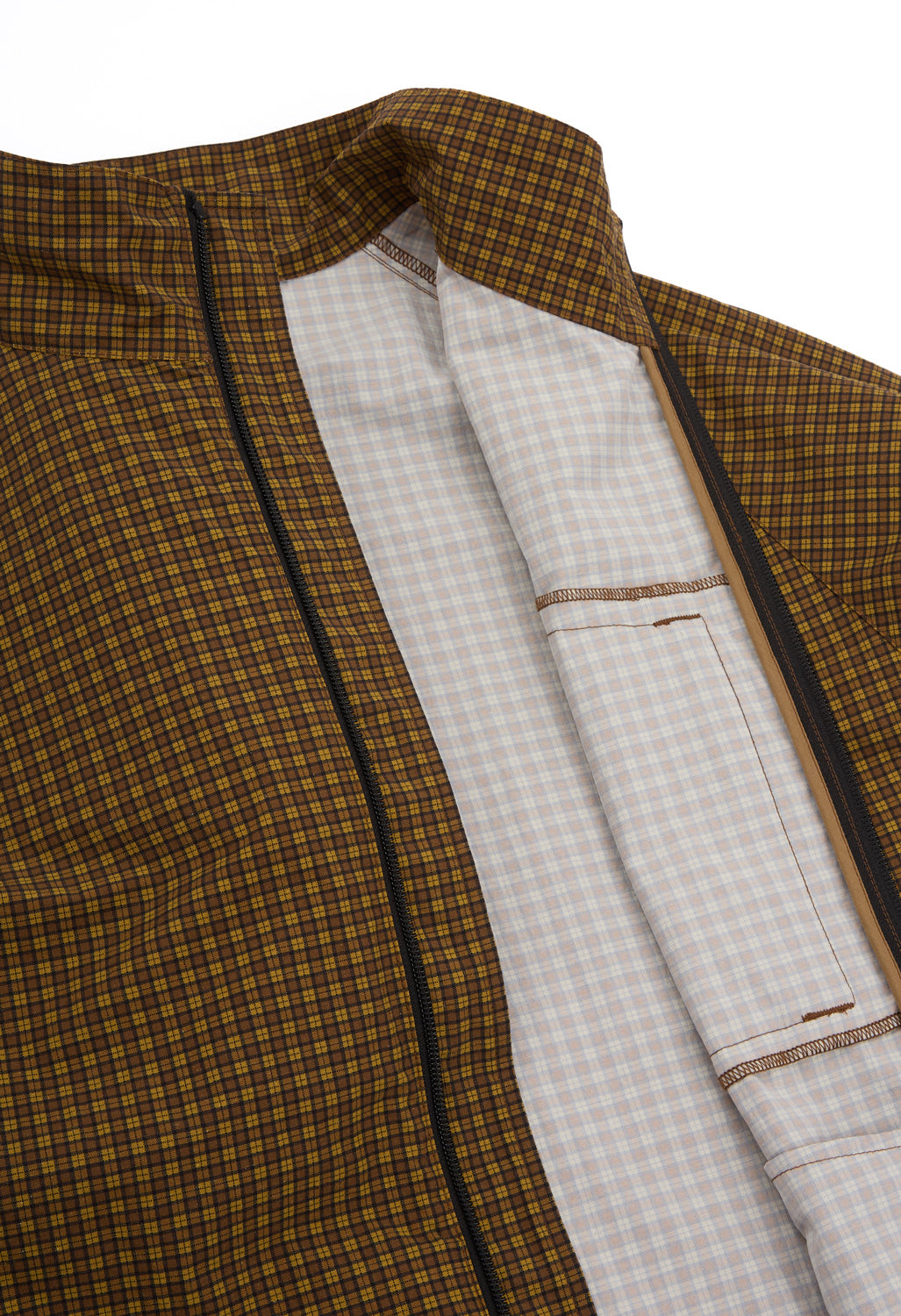 Gramicci Men's Mini Check Nylon Jacket - Brown Check
