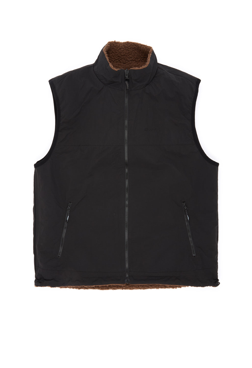 Gramicci Men's Reversible Sherpa Vest - Dark Brown / Black