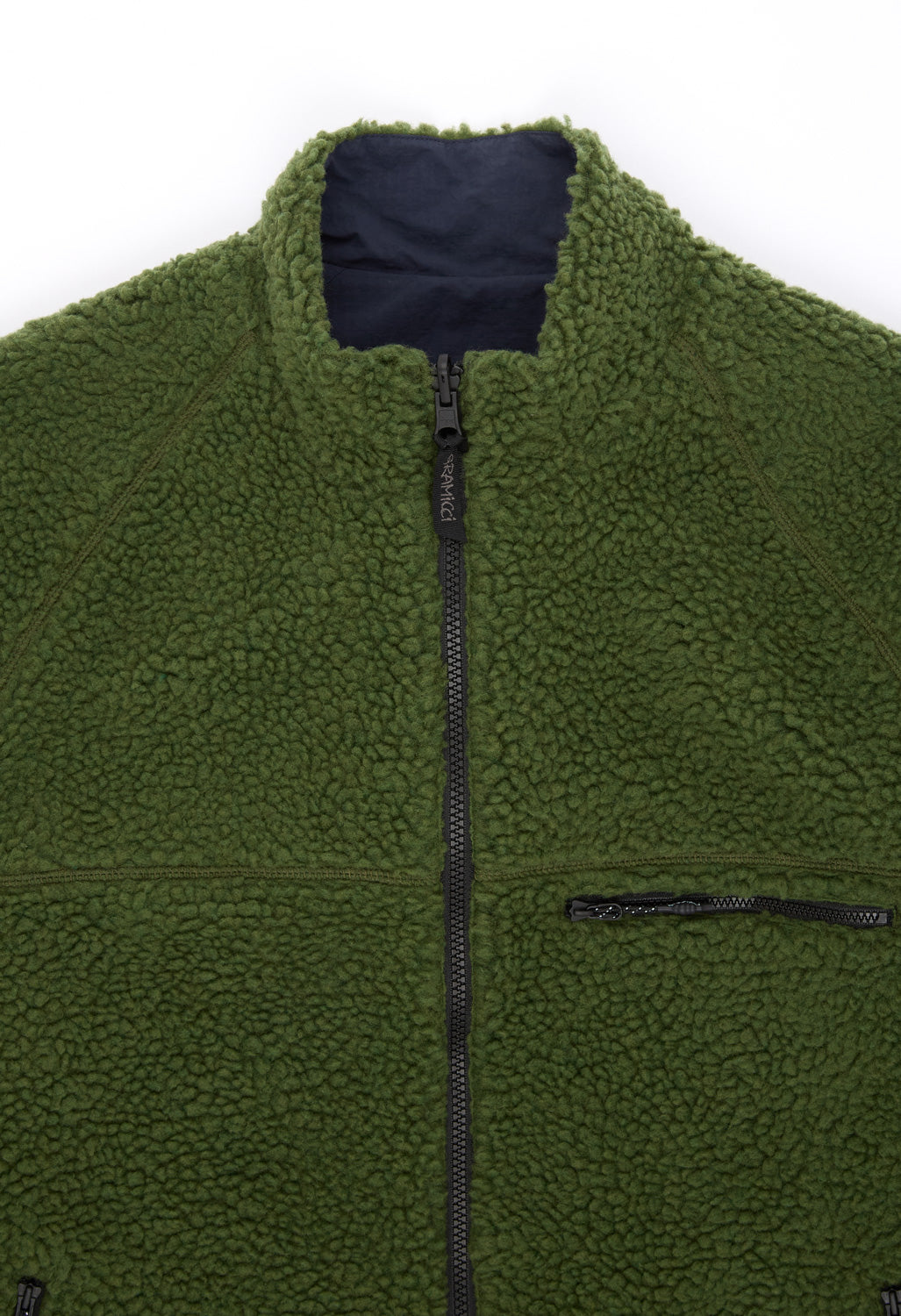 Gramicci Men's Reversible Sherpa Jacket - Olive / Navy