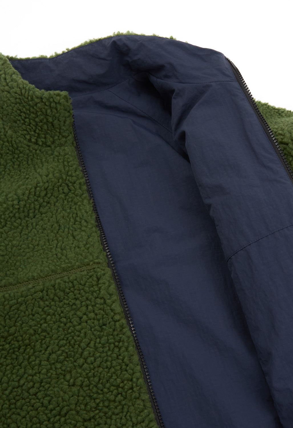Gramicci Men's Reversible Sherpa Jacket - Olive / Navy
