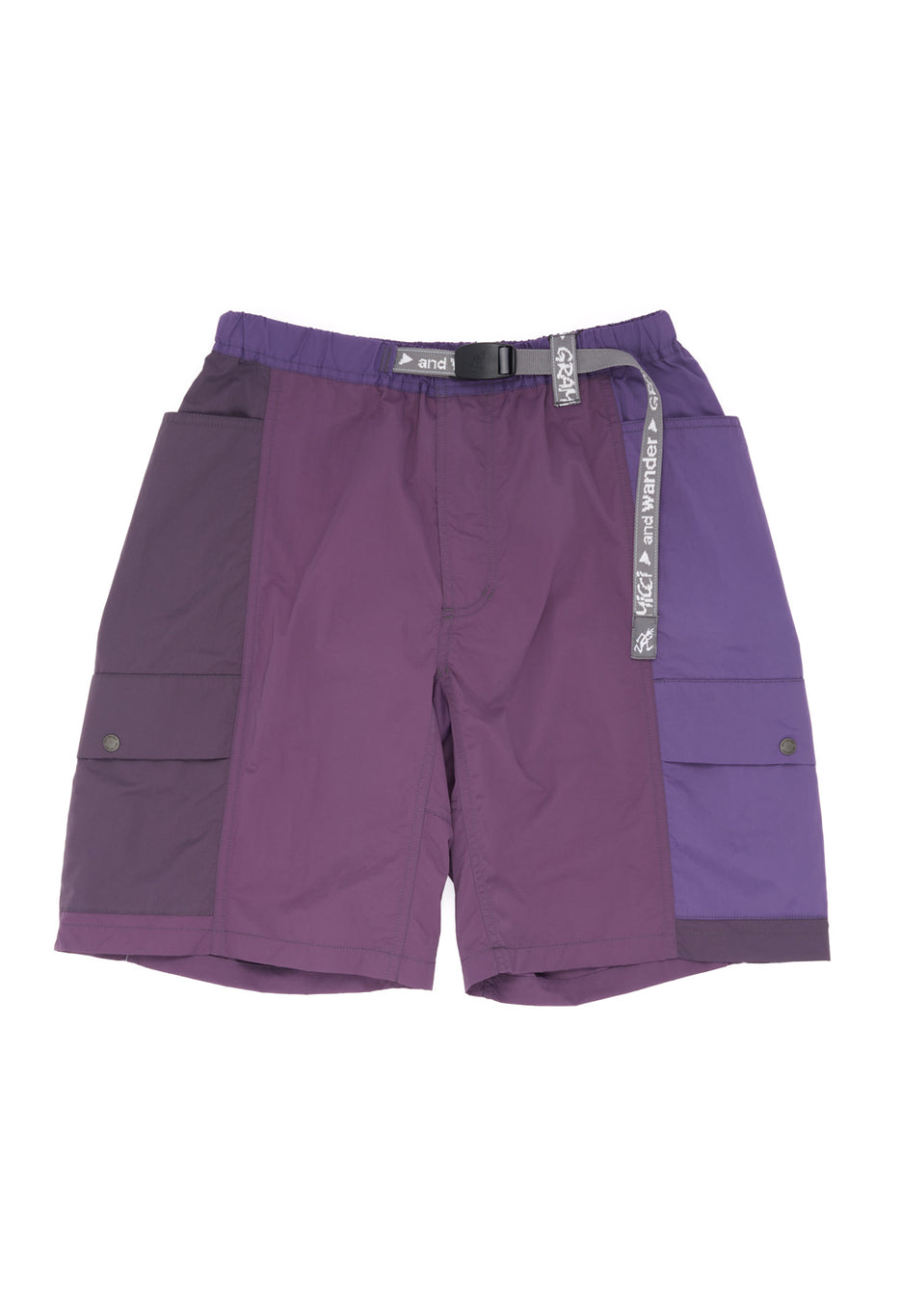 Gramicci x And Wander Patchwork Wind Shorts - Multi Purple