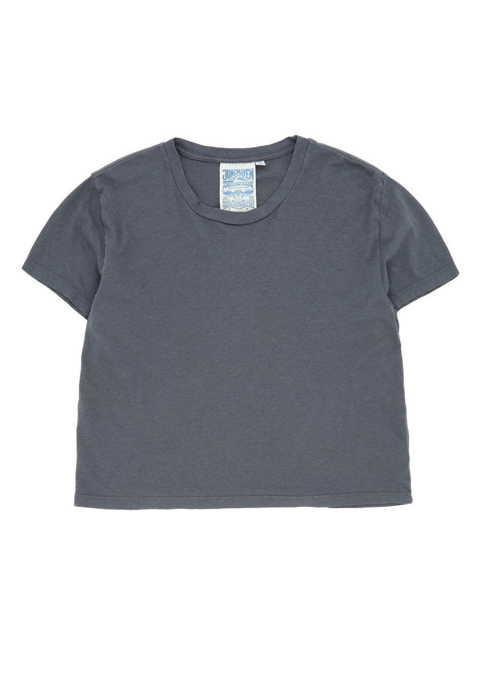 Jungmaven Women's Cropped Ojai Tee - Diesel Grey
