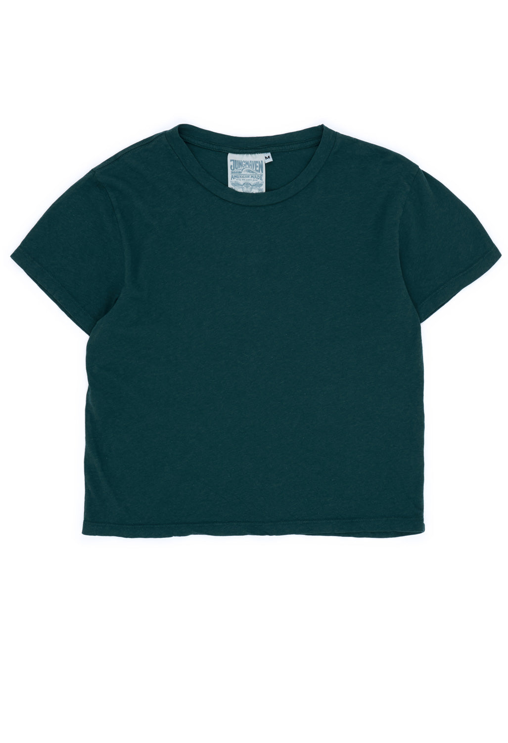 Jungmaven Women's Cropped Ojai Tee - Deep Teal