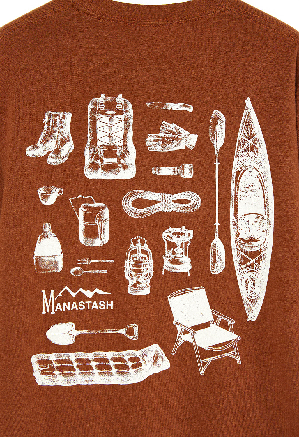 Manastash Men's Hemp Camper's Logo Long Sleeved T-Shirt - Marron