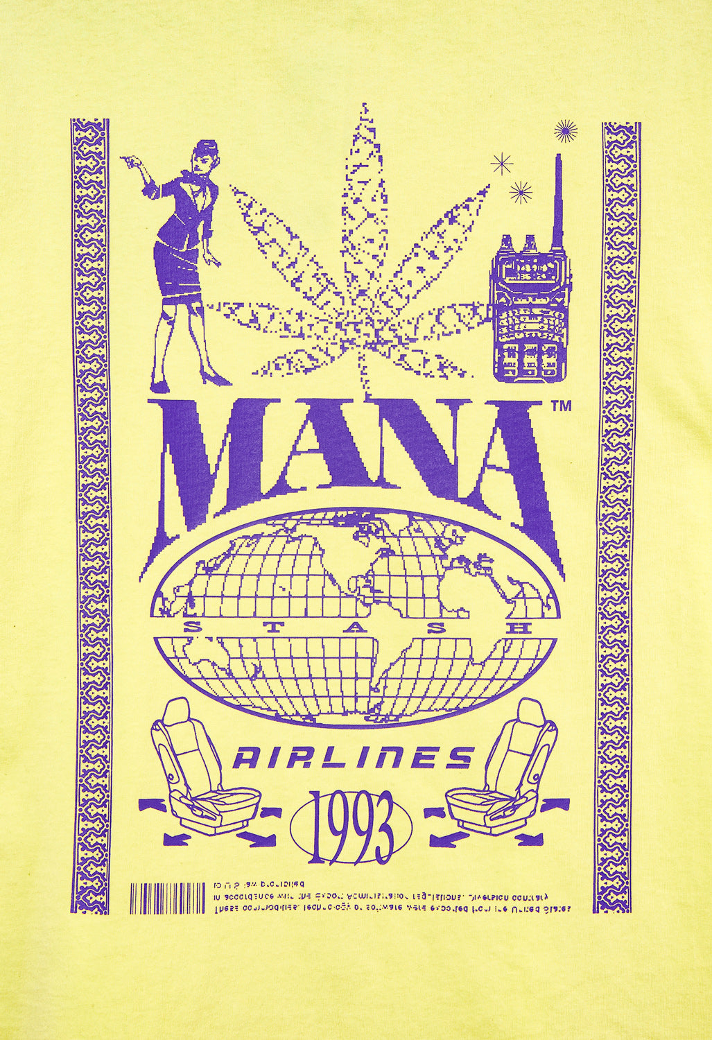 Manastash Men's Citee Airlines T-Shirt - Lemon