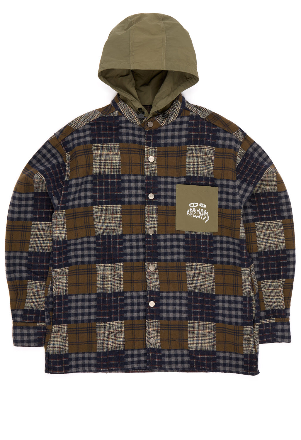 Karma8A Grip Hybrid Hooded Jacket - Khaki Green