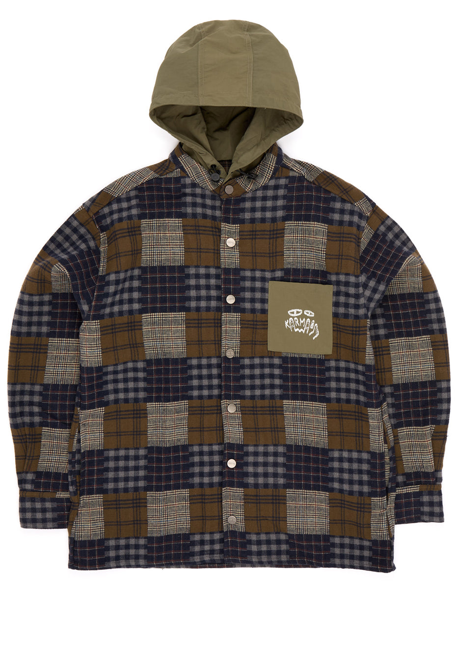 Karma8A Grip Hybrid Hooded Jacket - Khaki Green