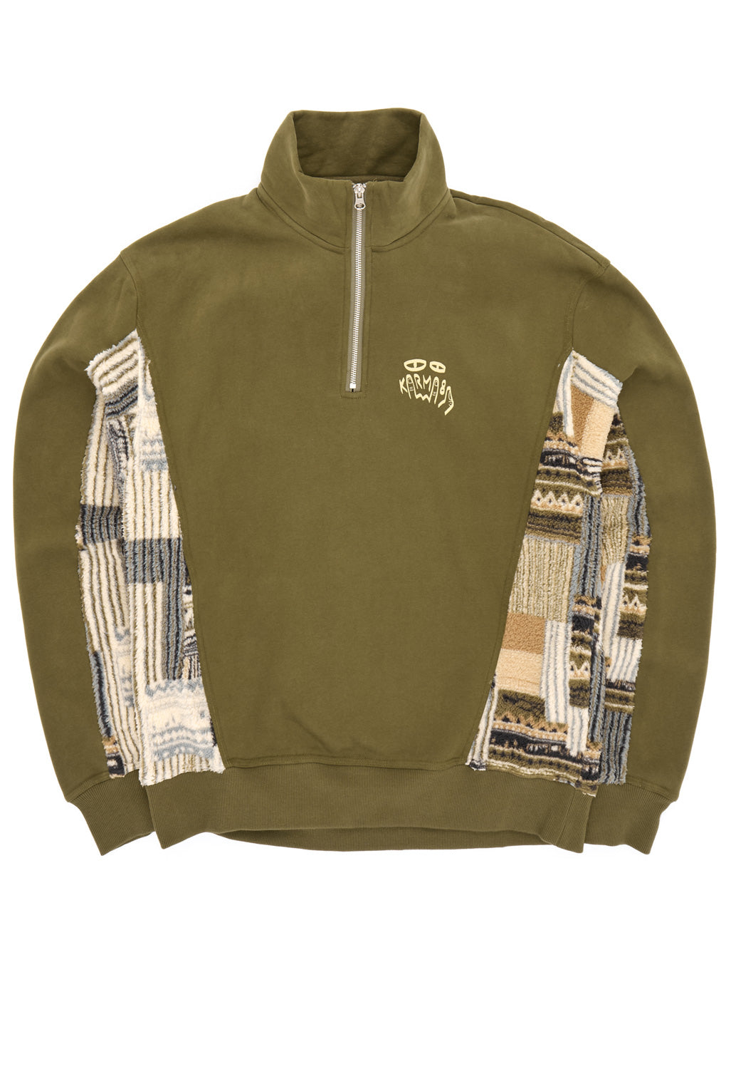 Karma8A Men's Fleece Panel Halfzipper - Green