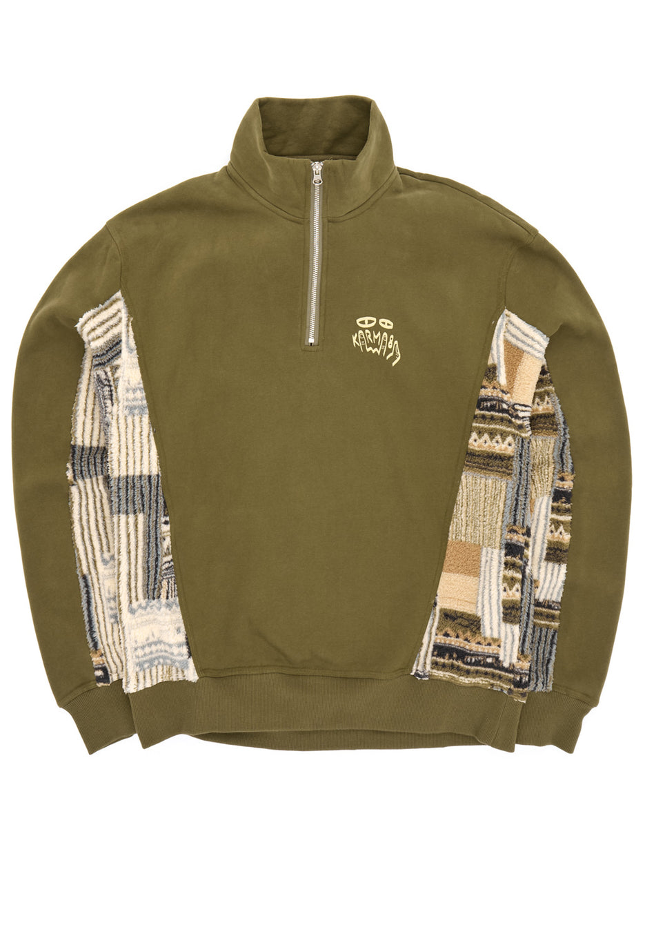 Karma8A Men's Fleece Panel Halfzipper - Green