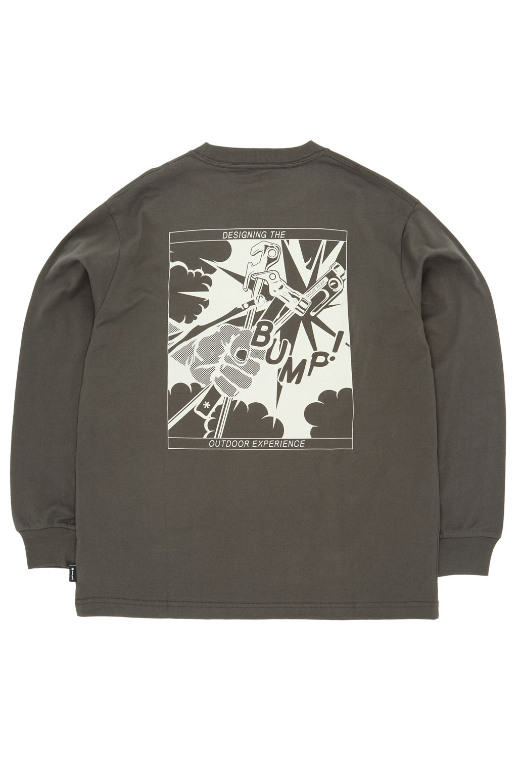 Snow Peak Solid & Delta Stake Long Sleeve T-Shirt - Charcoal