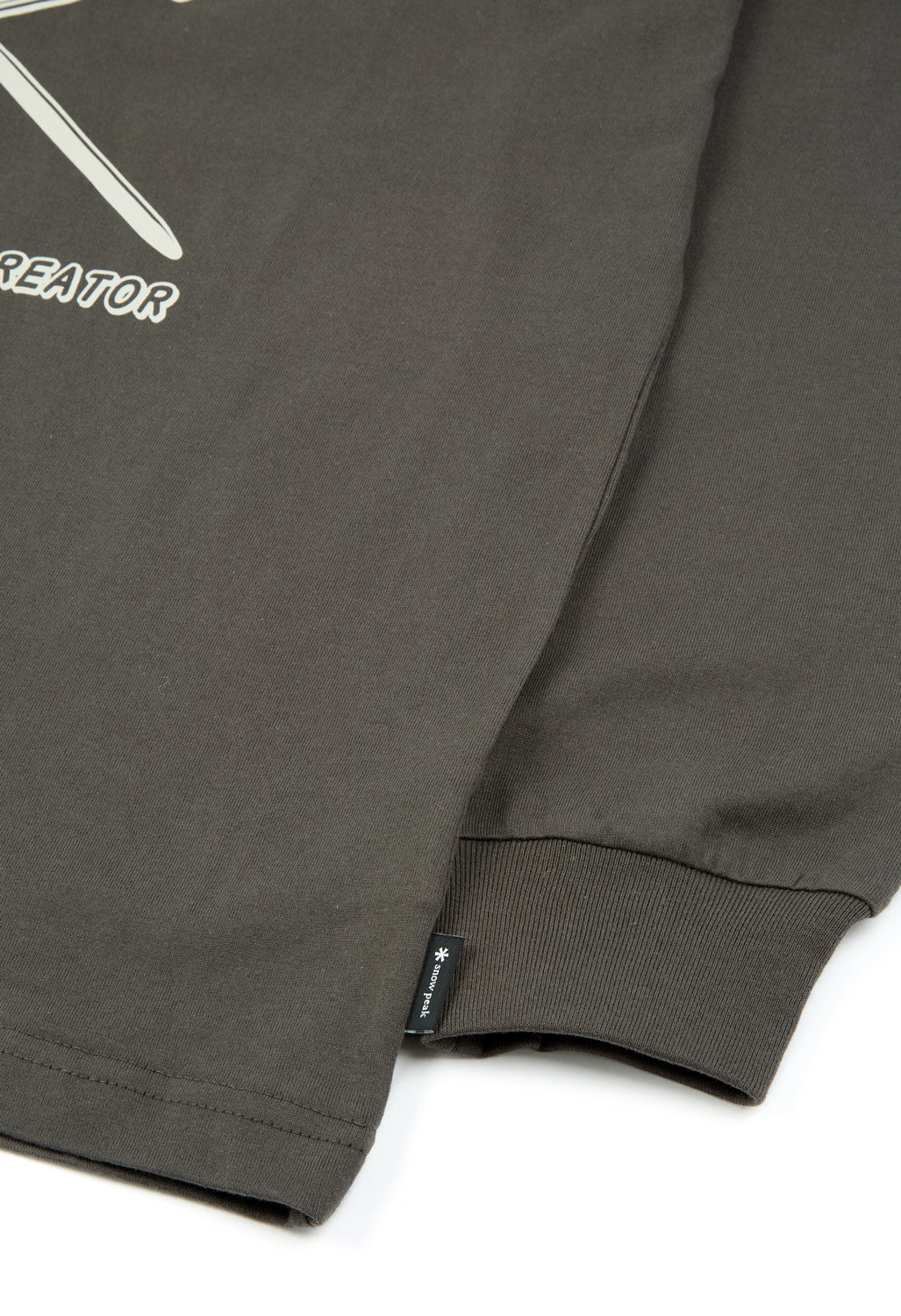 Snow Peak Solid & Delta Stake Long Sleeve T-Shirt - Charcoal