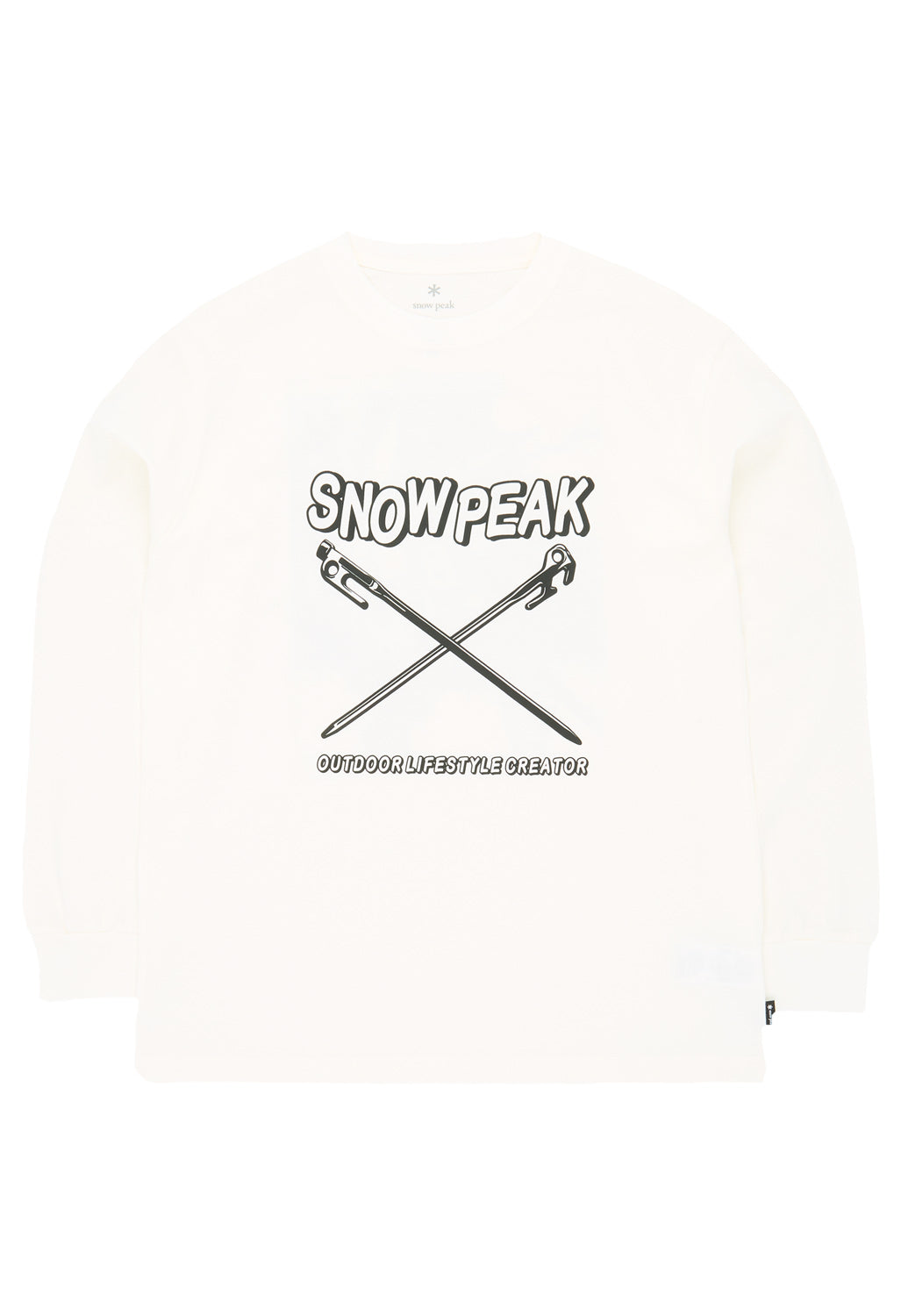 Snow Peak Solid Delta Stake Long Sleeve T-Shirt Off White