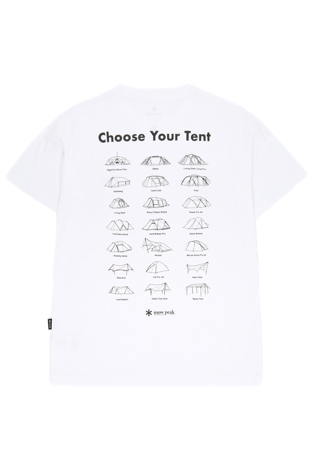 Snow Peak Choose Your Tent T-Shirt - White