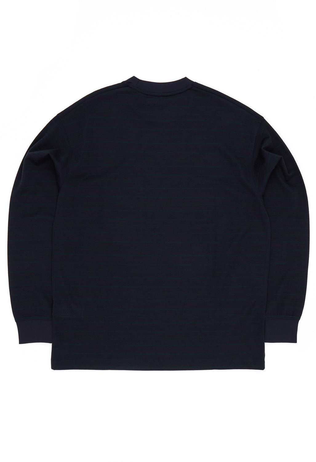 Snow Peak Hybrid Wool Mesh Stripe Long Sleeve T-Shirt - Blue Border