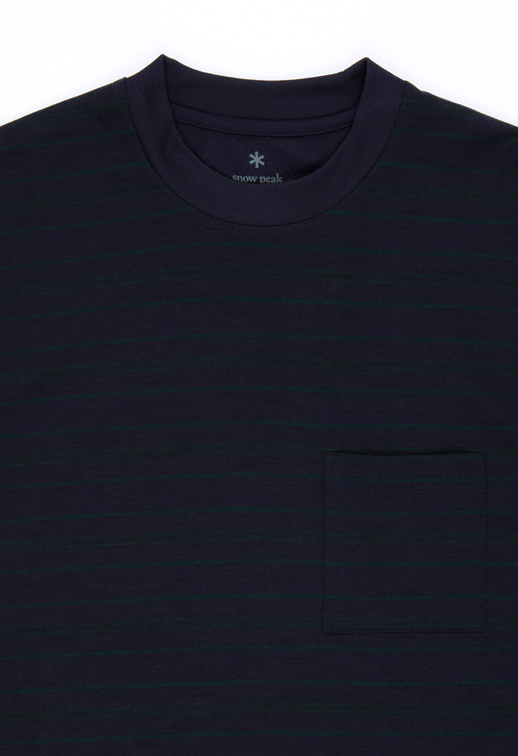 Snow Peak Hybrid Wool Mesh Stripe Long Sleeve T-Shirt - Blue Border