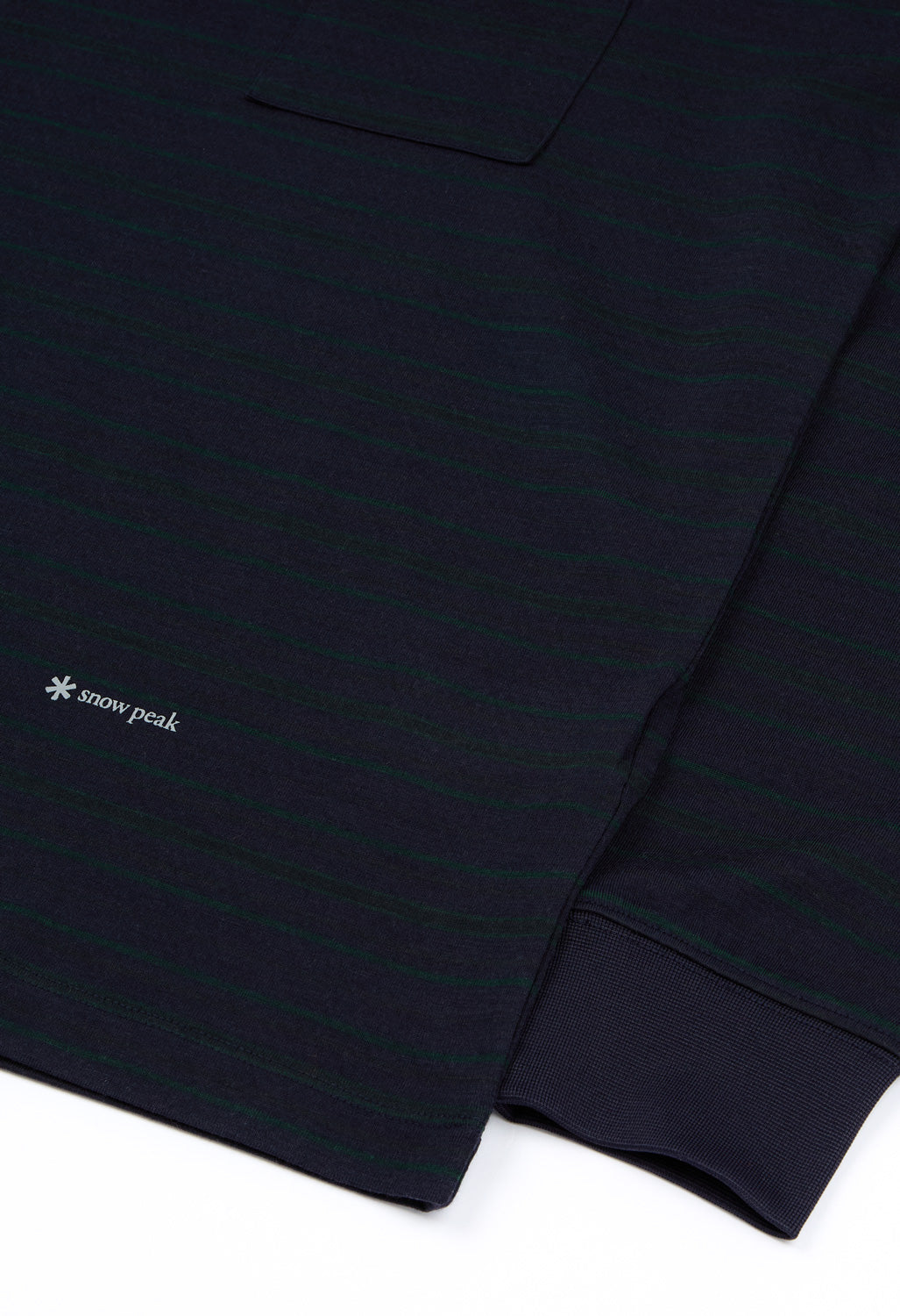 Snow Peak Hybrid Wool Mesh Stripe Long Sleeve T-Shirt - Blue Border
