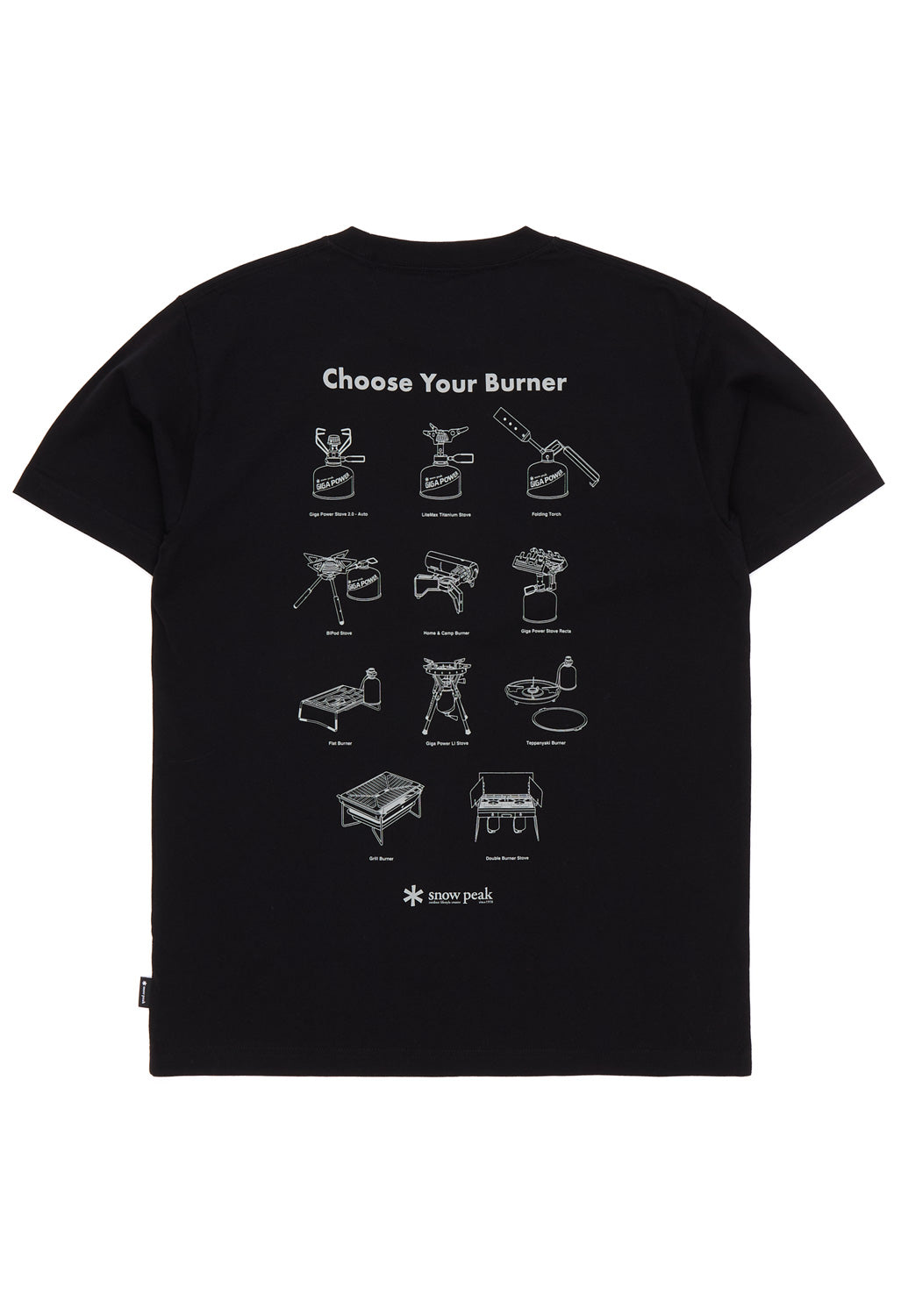Snow Peak Choose Your Burner T-Shirt - Black