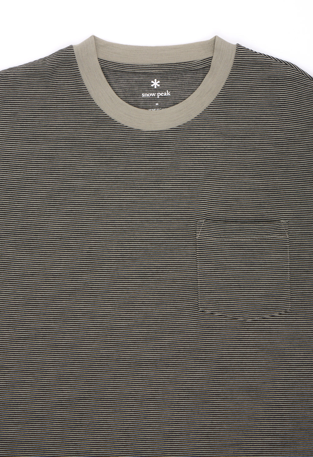 Snow Peak Men's Summer Wool Stripe T-Shirt - Greige