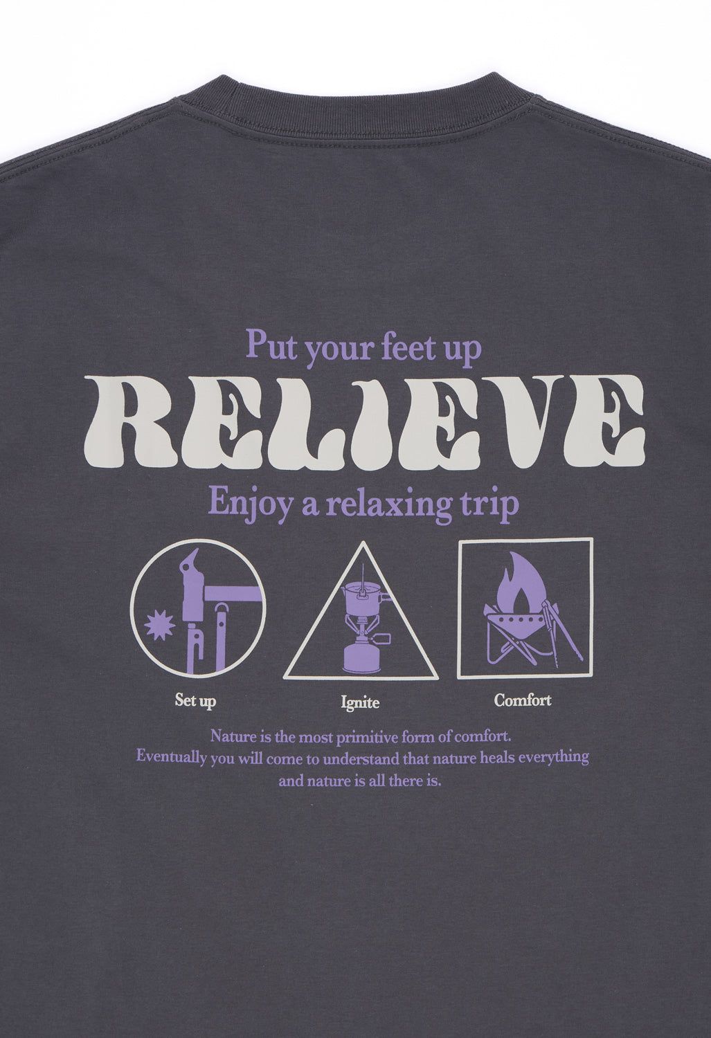 Snow Peak Men's Camping Graphic T-Shirt - Charcoal