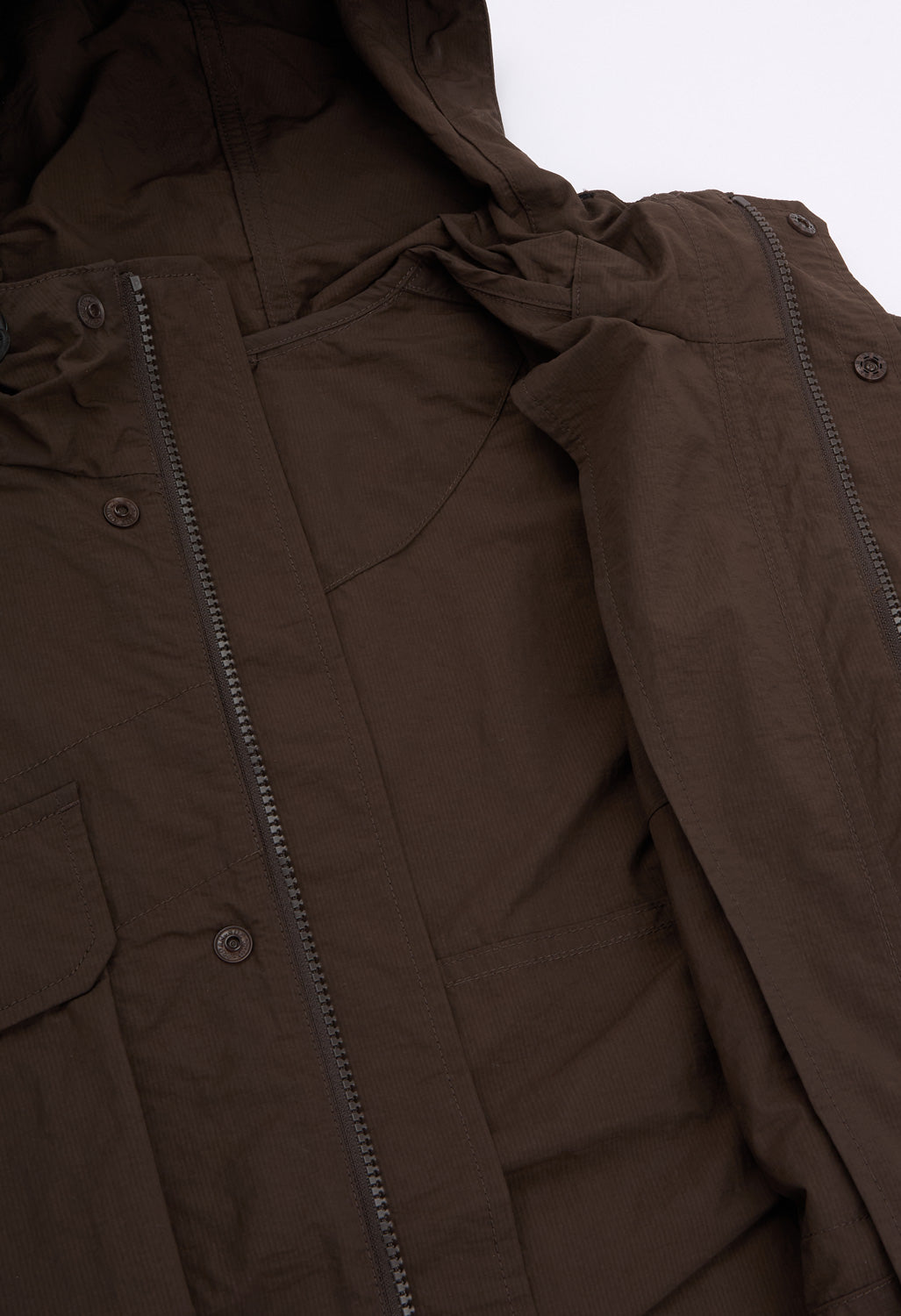 Snow Peak Men's Nylon Double Rip Jacket - Dark Brown