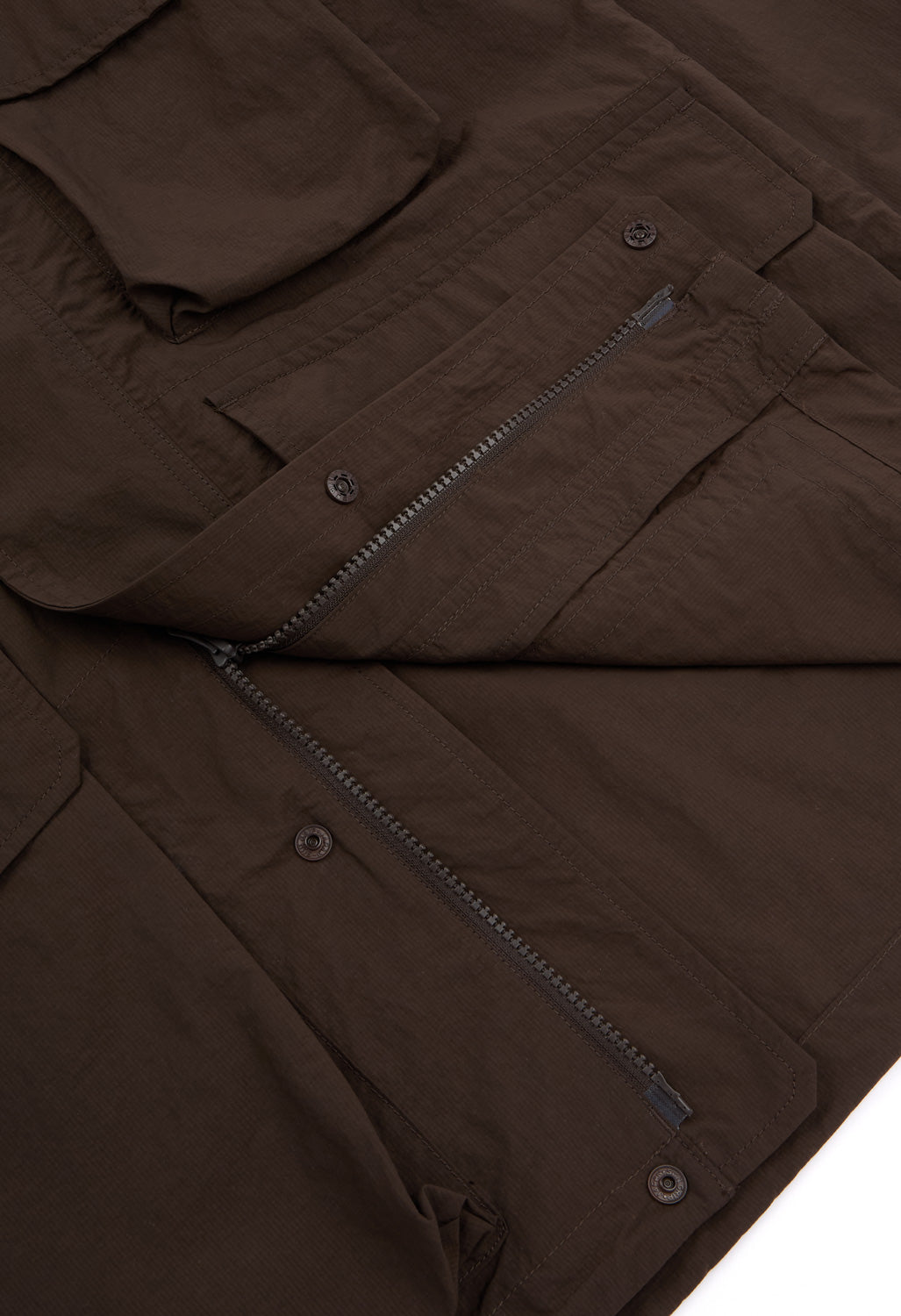 Snow Peak Men's Nylon Double Rip Jacket - Dark Brown