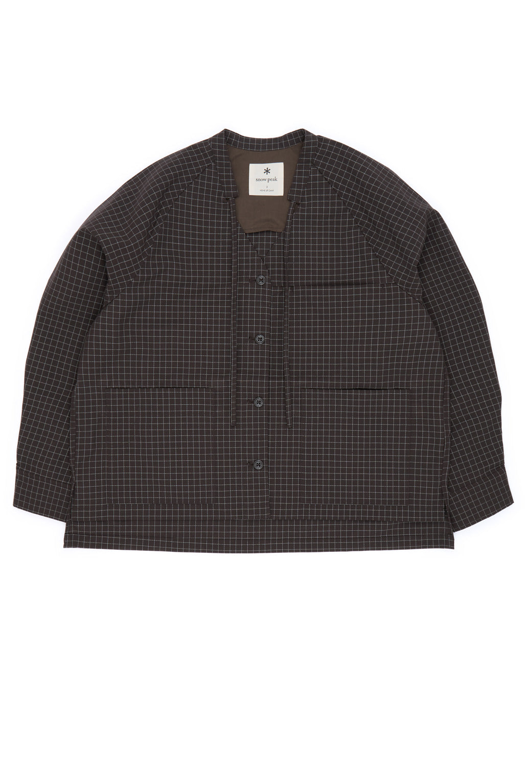 Snow Peak Women's Wool Reflective Grid Coverall - Dark Brown