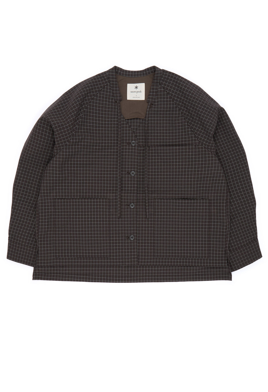 Snow Peak Women's Wool Reflective Grid Coverall - Dark Brown
