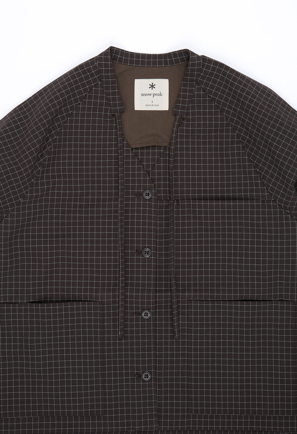 Snow Peak Women's Wool Reflective Grid Coverall - Dark Brown