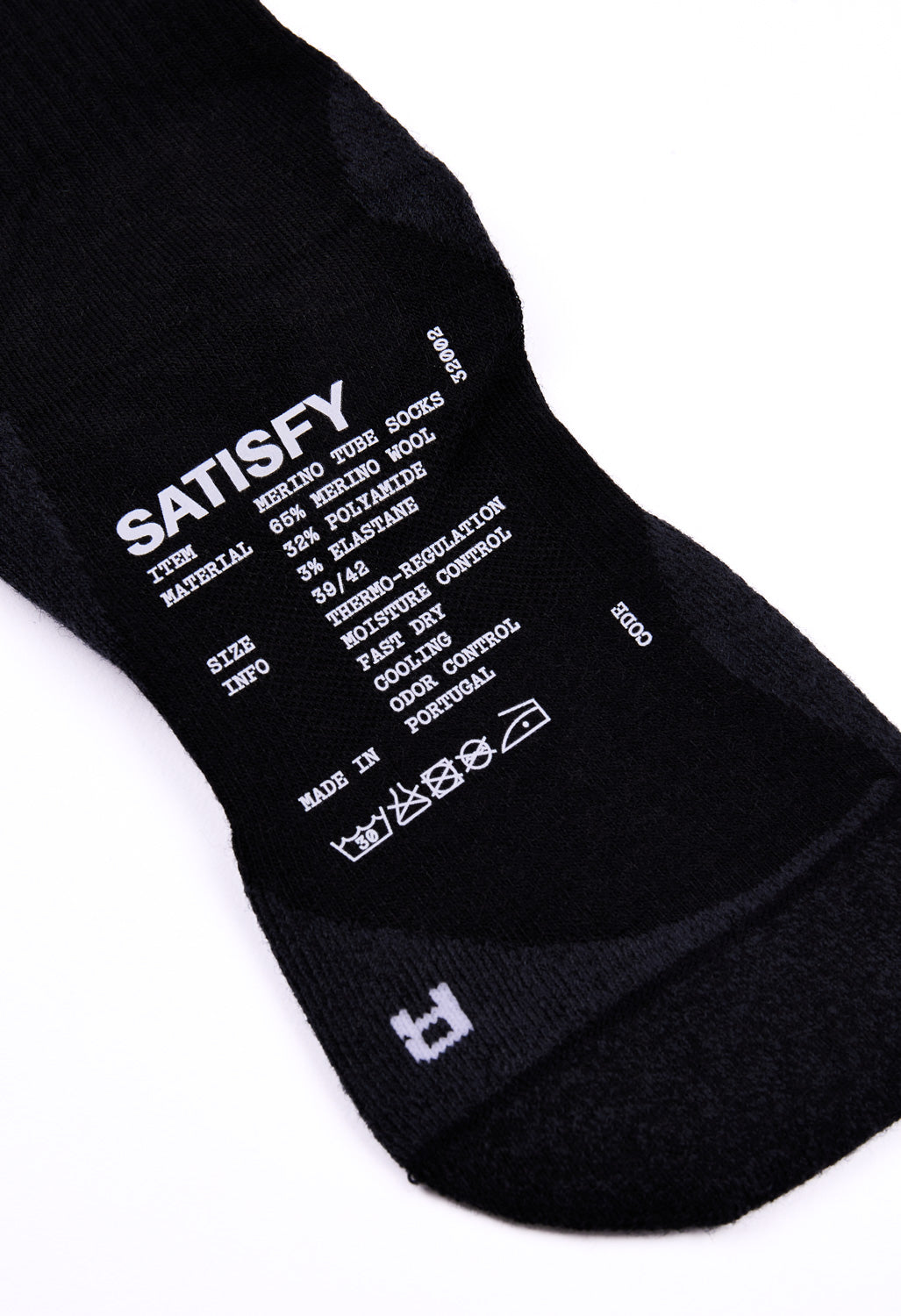 Satisfy Merino Nylon Tube Socks - Black