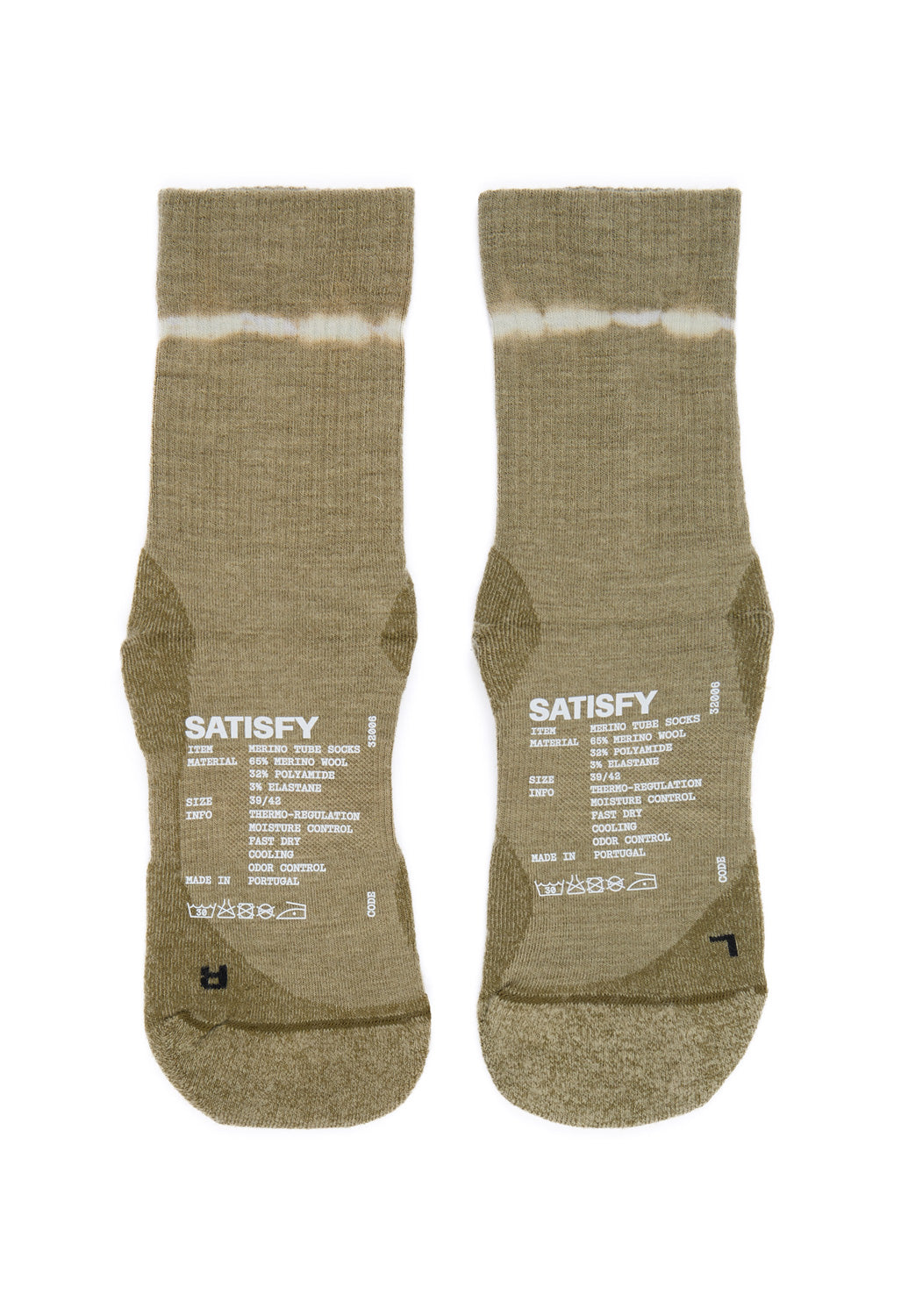 Satisfy Merino Nylon Tube Socks - Tie-Dye Covert Green