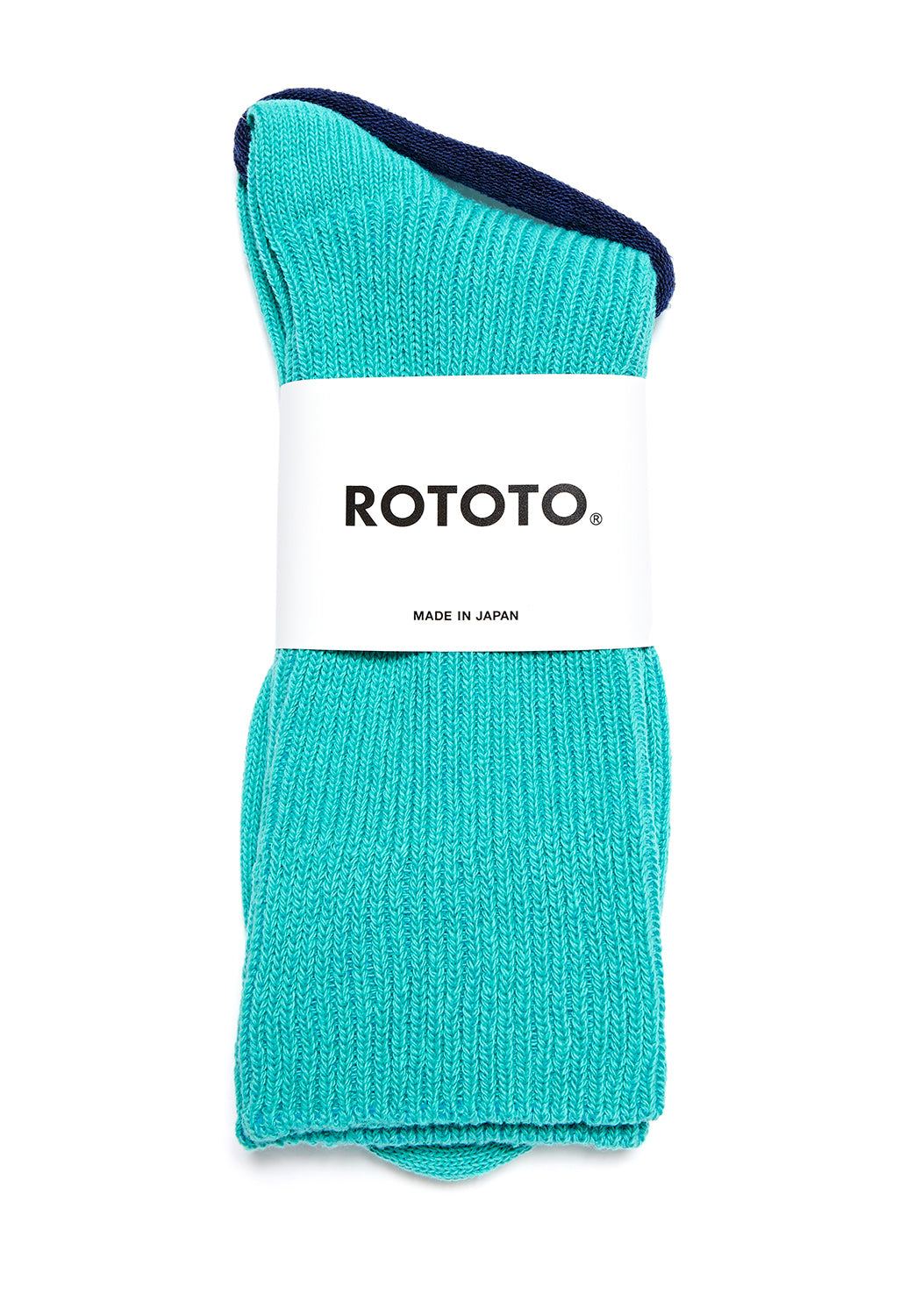 ROTOTO Recycled Cotton Ribbed Crew Socks - Light Green