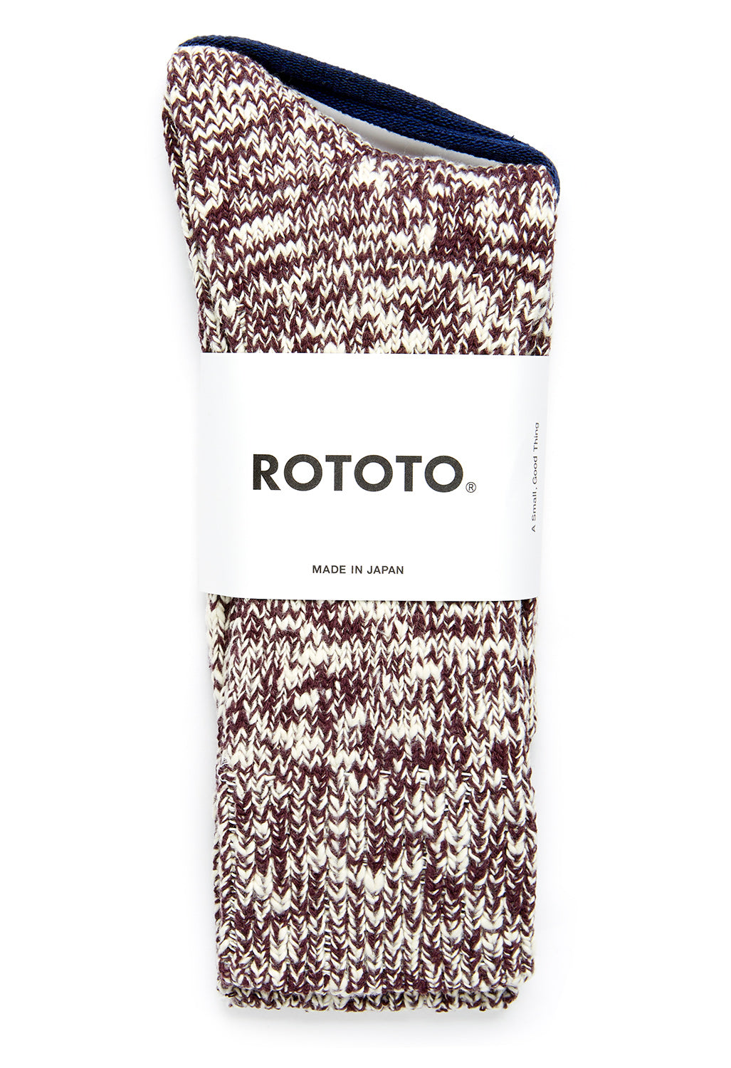 ROTOTO Low Guage Slub Crew Socks - Burgundy