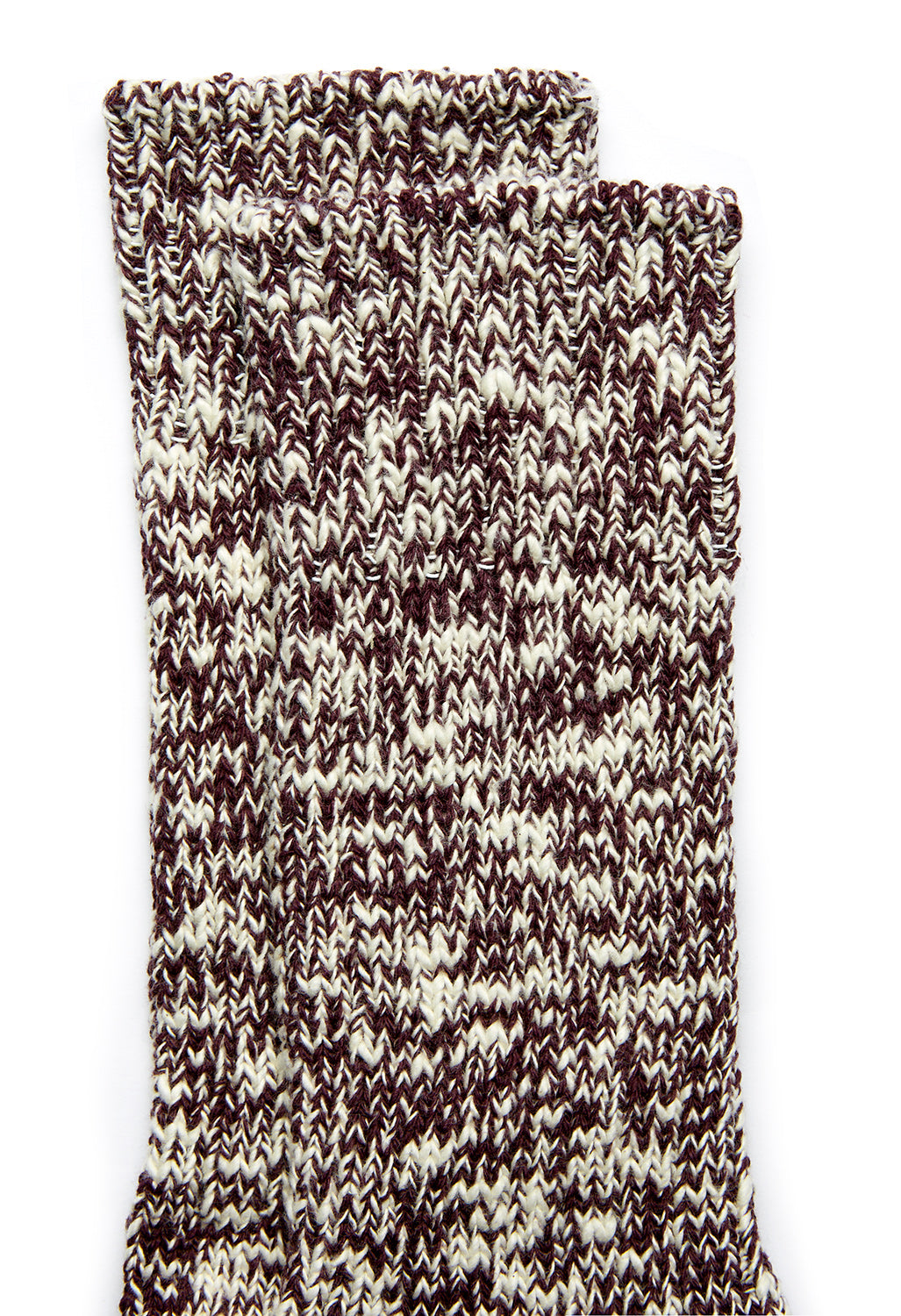 ROTOTO Low Guage Slub Crew Socks - Burgundy