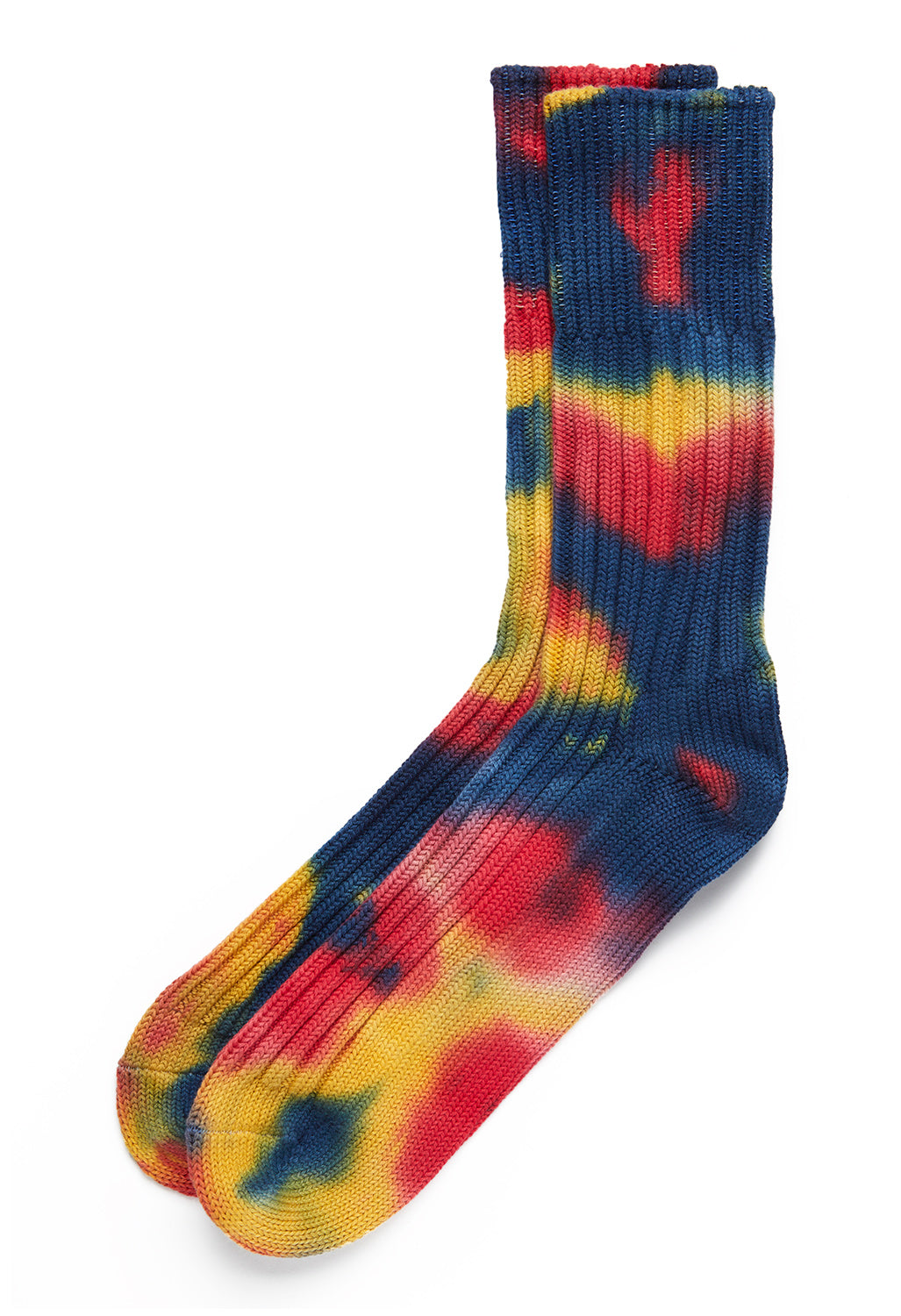 ROTOTO Tie Dye Chunky Ribbed Crew Socks 1