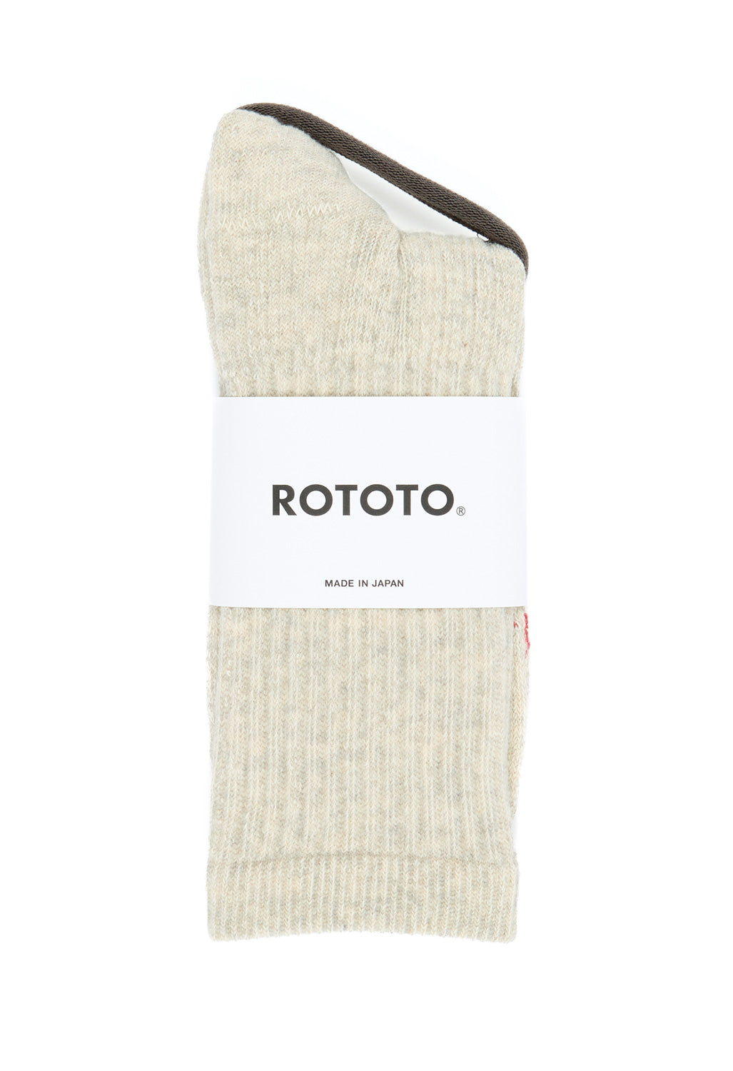 ROTOTO Organic Cotton Double Face Mini Crew Socks - Light Grey