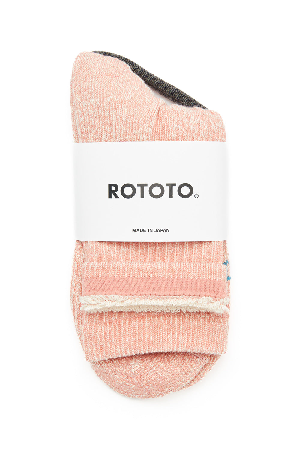 ROTOTO Organic Cotton Double Face Mini Crew Socks - Salmon