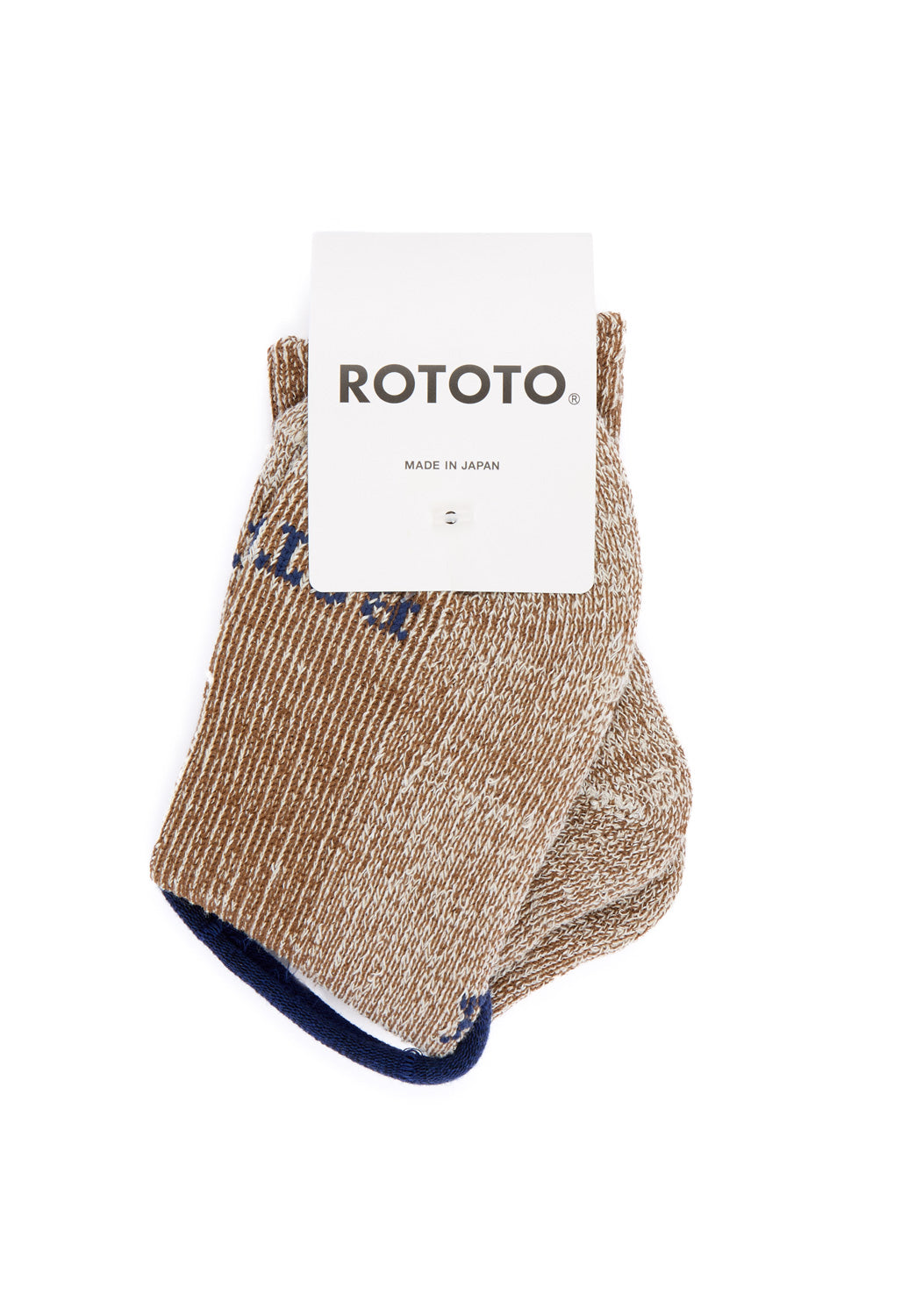 ROTOTO Hemp / Organic Cotton Pile Ankle Socks - Brown