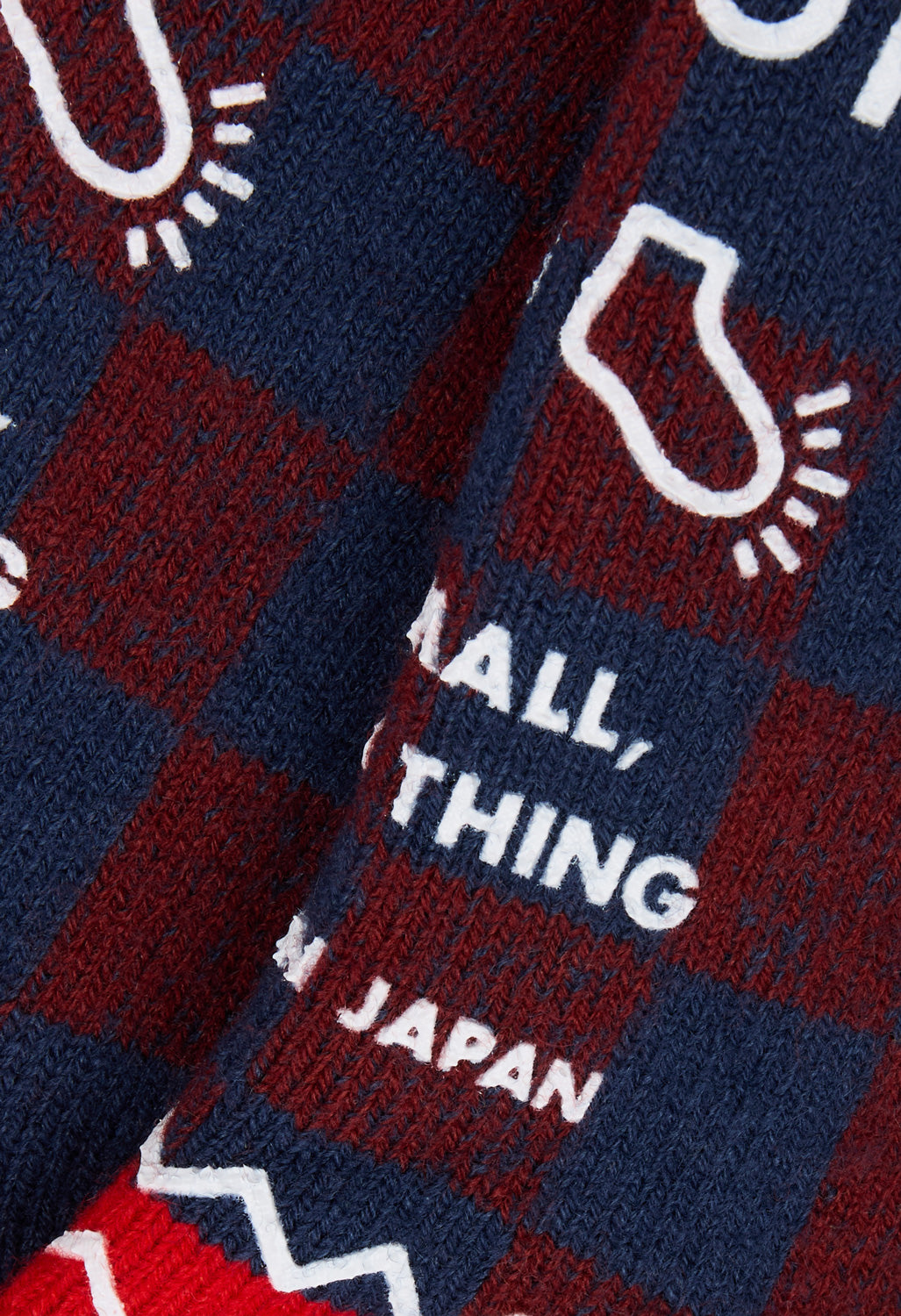 ROTOTO Pile Room Checkerboard Socks - Dark Green / Red