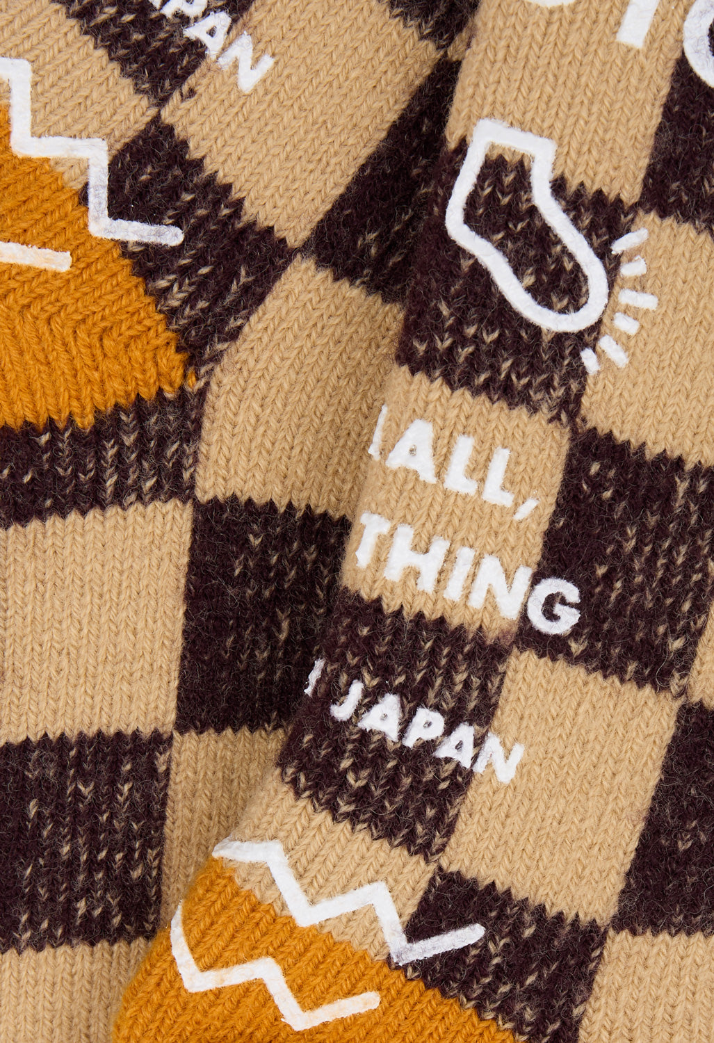 ROTOTO Pile Room Checkerboard Socks - Red / Yellow