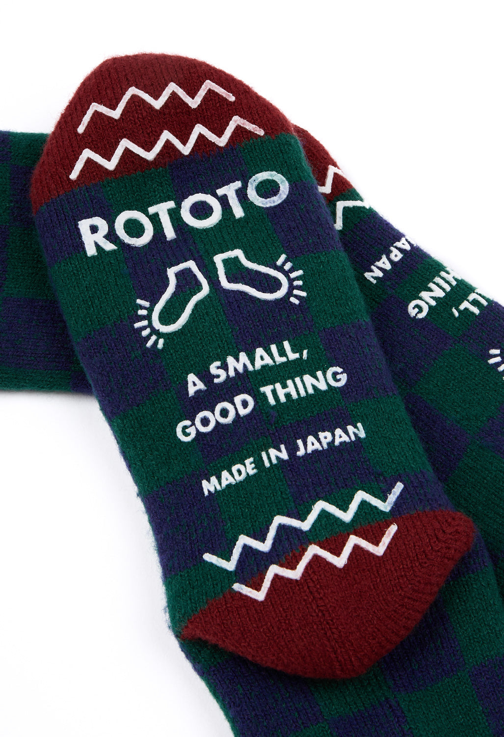 ROTOTO Pile Room Checkerboard Socks - Yellow / Maroon